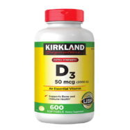 Hỗ trợ xương khớp Viên uống Vitamin D3 Kirkland Extra Strength D3 50mcg của Mỹ